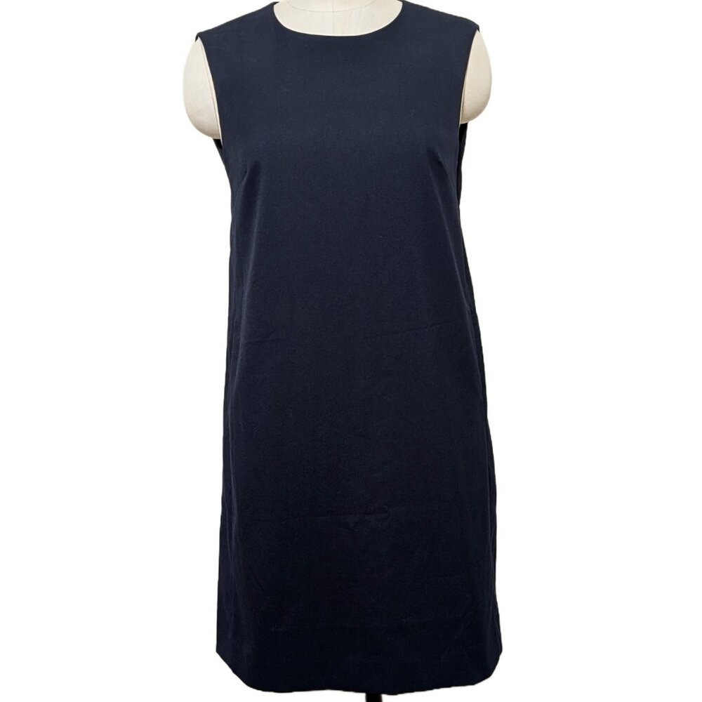 Vintage Navy Blue Shift Pocket Dress SZ L